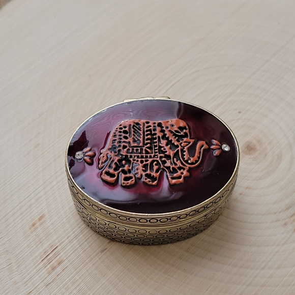 Lucky Brand Enamel Elephant Trinket Box 